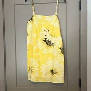 H&M Yellow Floral Dress with Spaghetti Straps